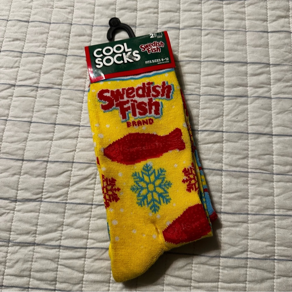 Swedish Fish Cool Socks 2 Pair Crew Style